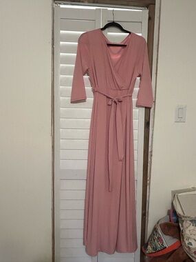 Pink blush maternity maxi dress